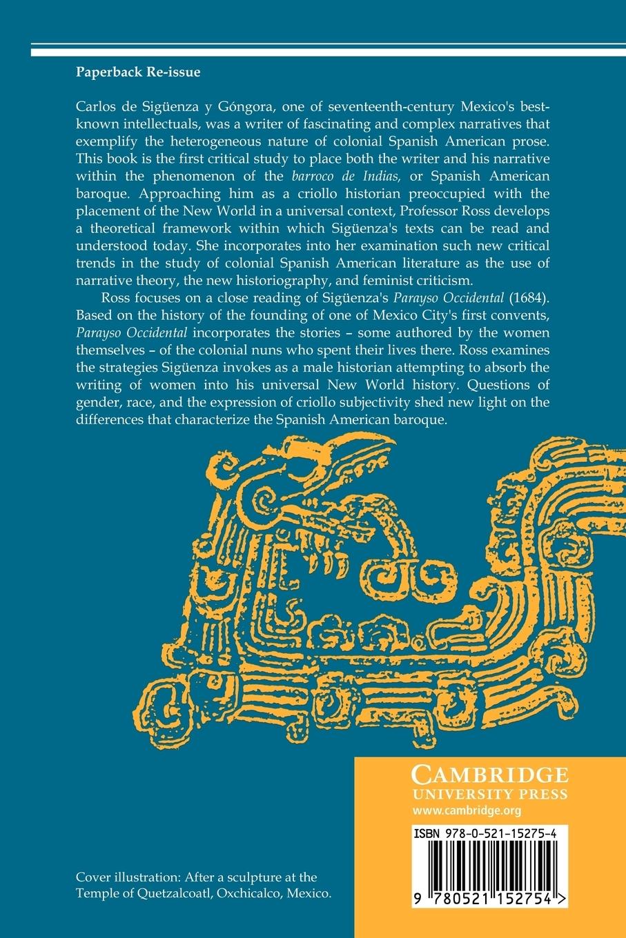 Rückseitencover The Baroque Narrative of Carlos de Siguenza y Gongora