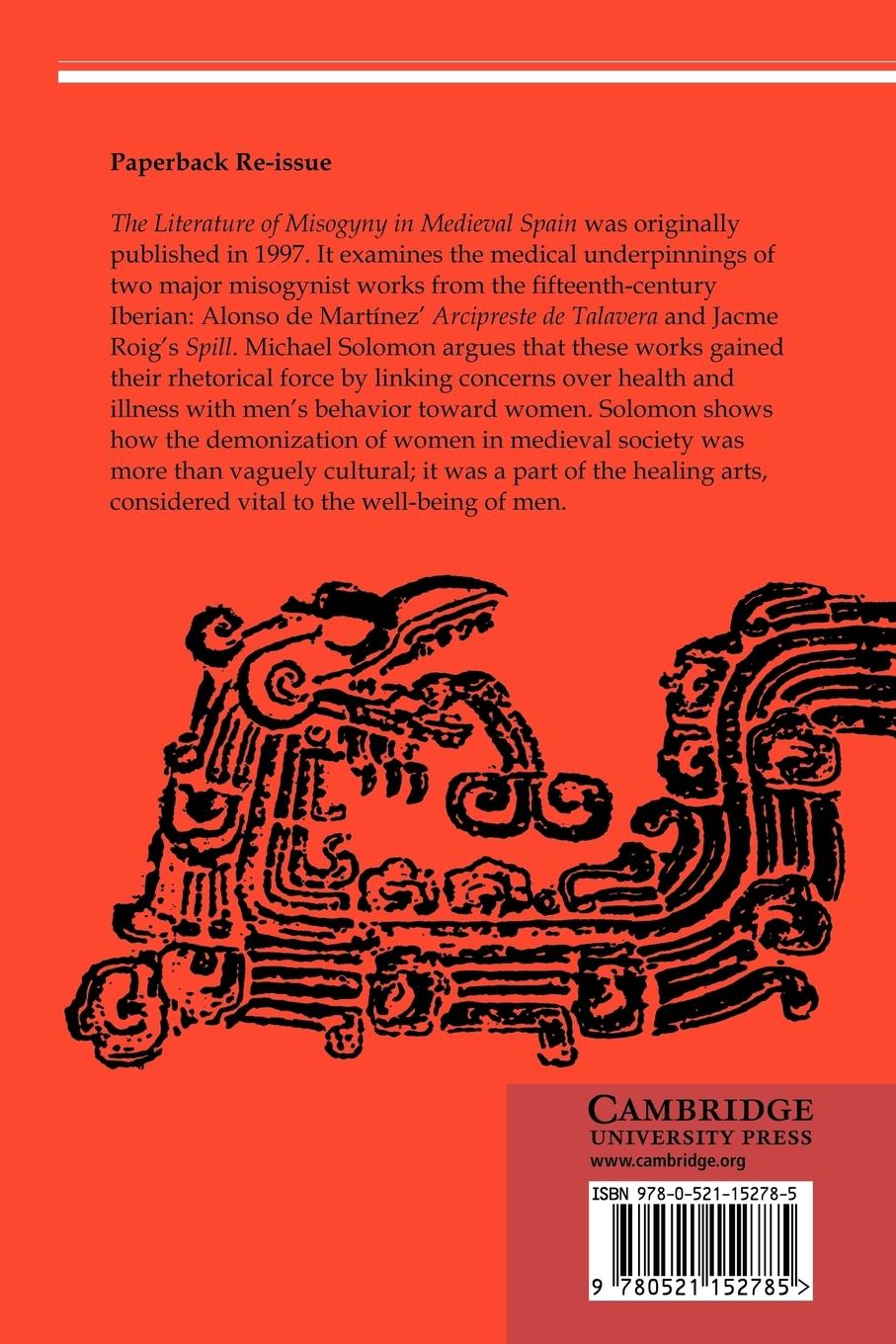 Rückseitencover The Literature of Misogyny in Medieval Spain