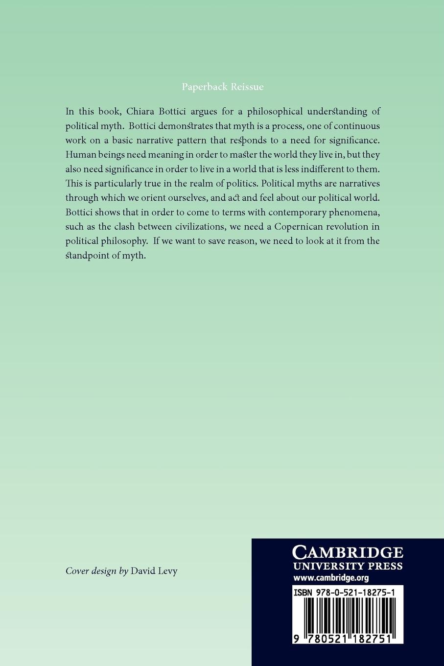 Rückseitencover A Philosophy of Political Myth