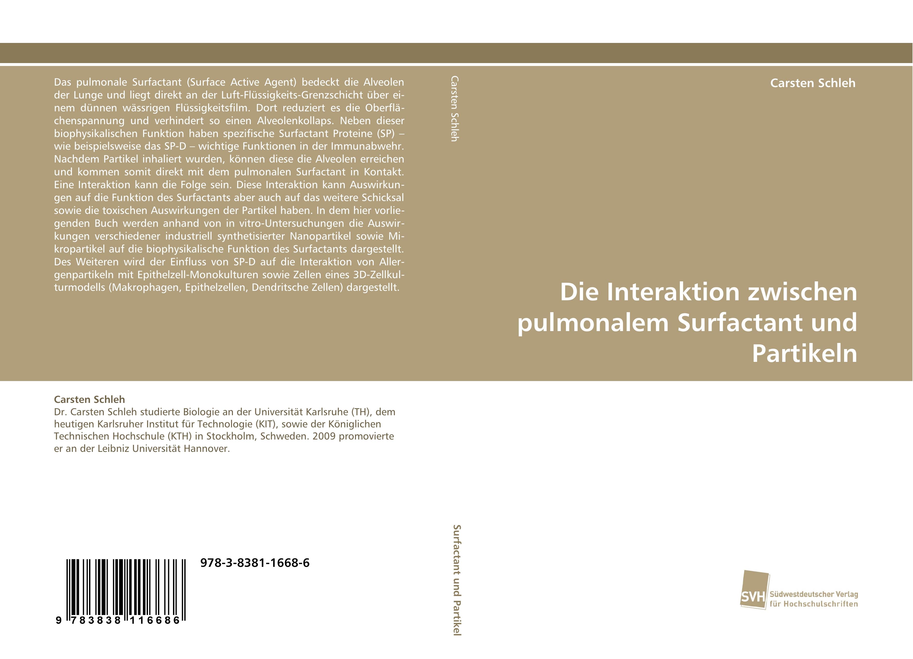 Vorderes Coverbild Die Interaktion zwischen pulmonalem Surfactant und Partikeln