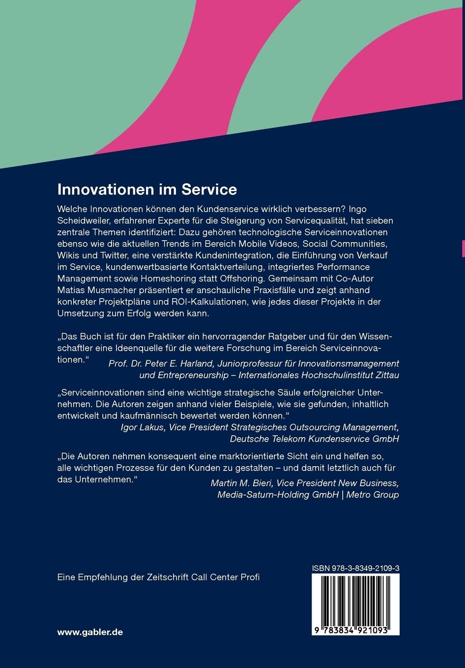 Rückseitencover Innovationen im Service