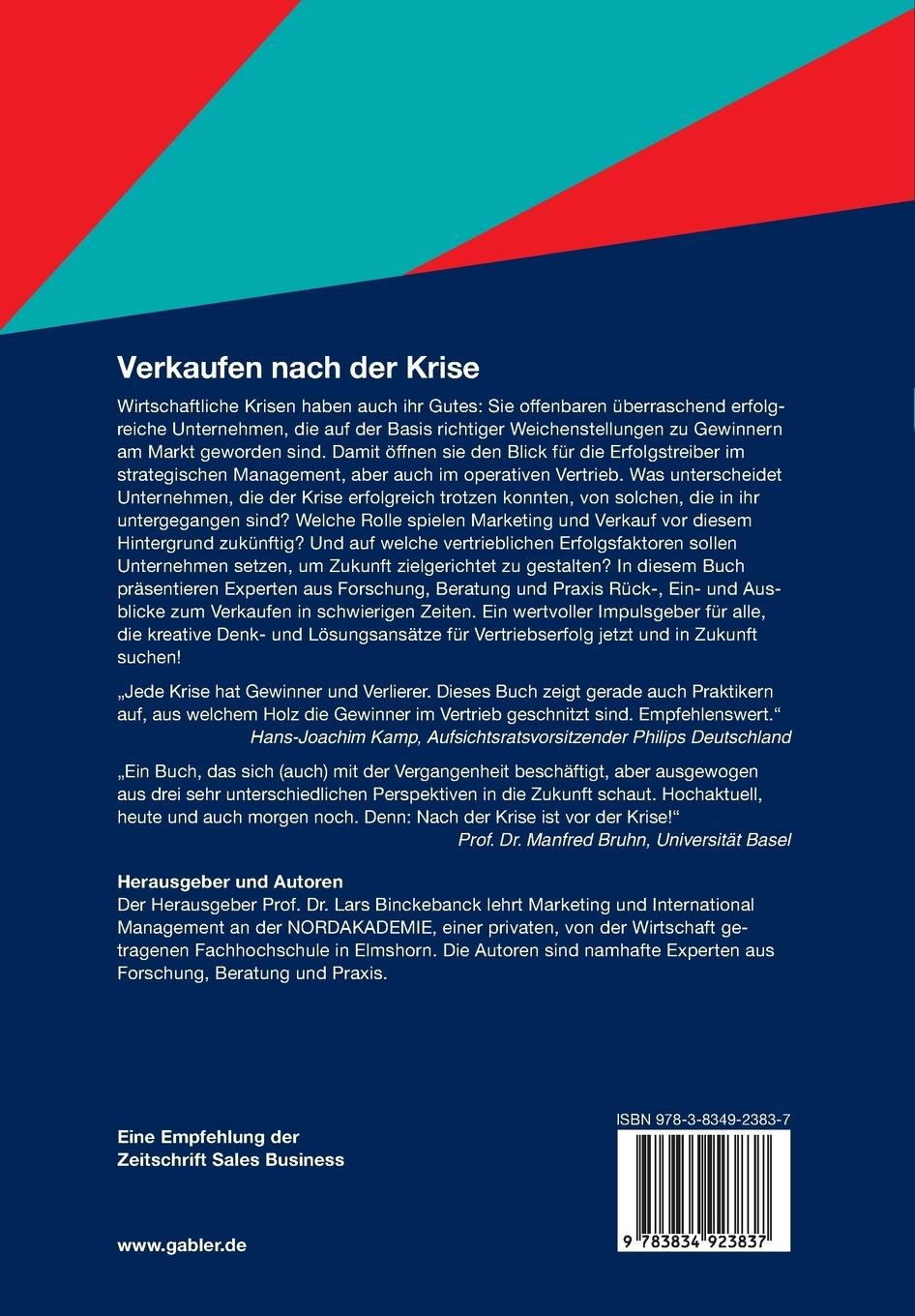 Rückseitencover Verkaufen nach der Krise