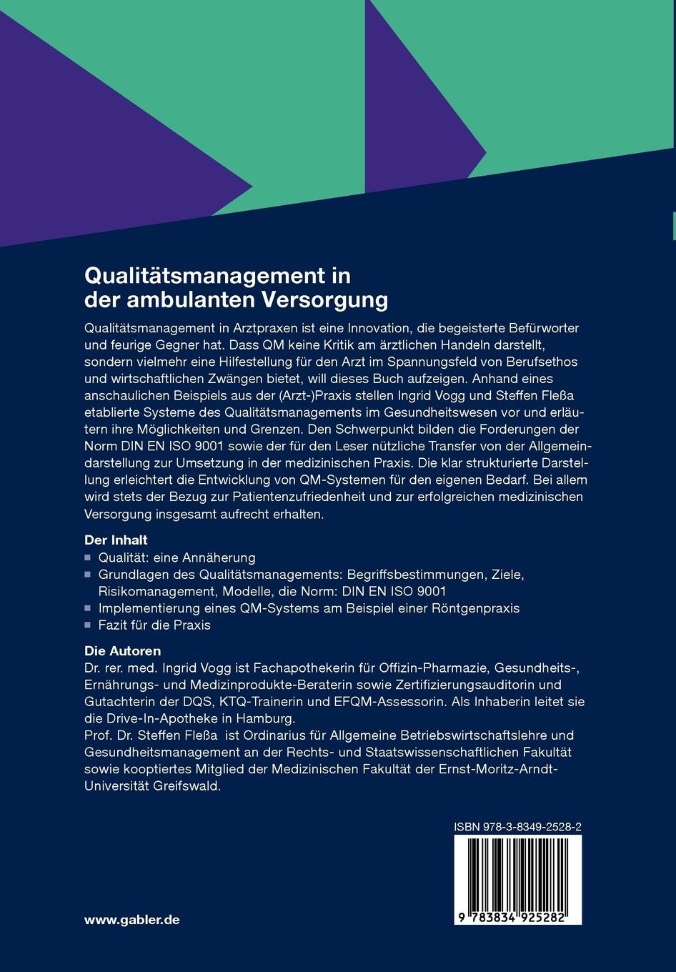 Rückseitencover Qualitätsmanagement in der ambulanten Versorgung