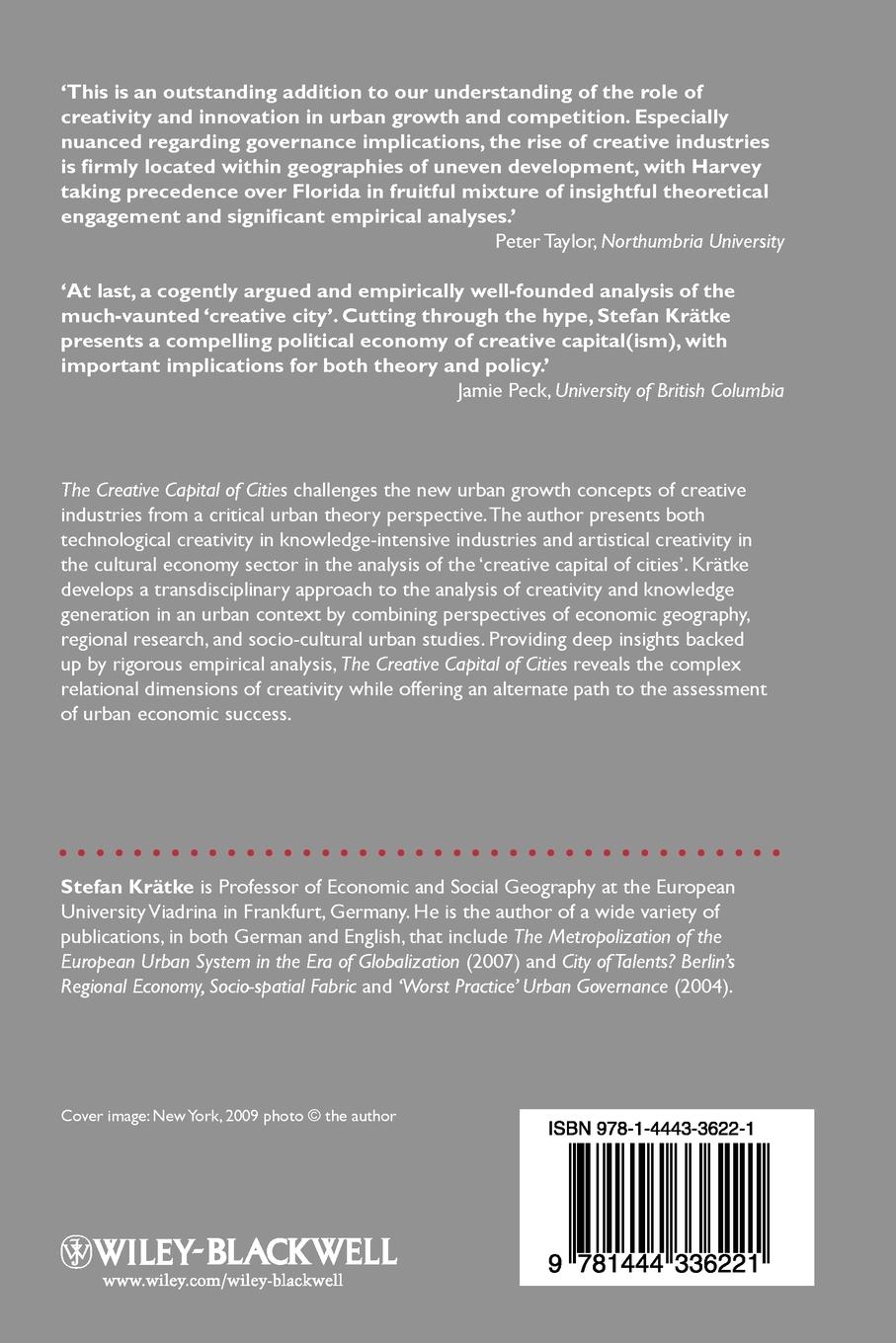 Rückseitencover Creative Capital of Cities