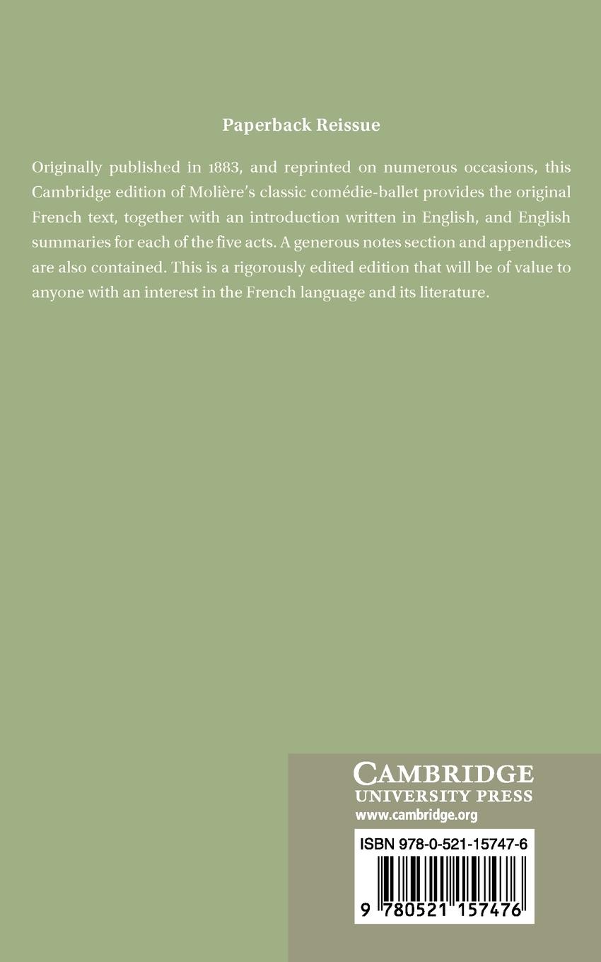 Rückseitencover Le Bourgeois Gentilhomme