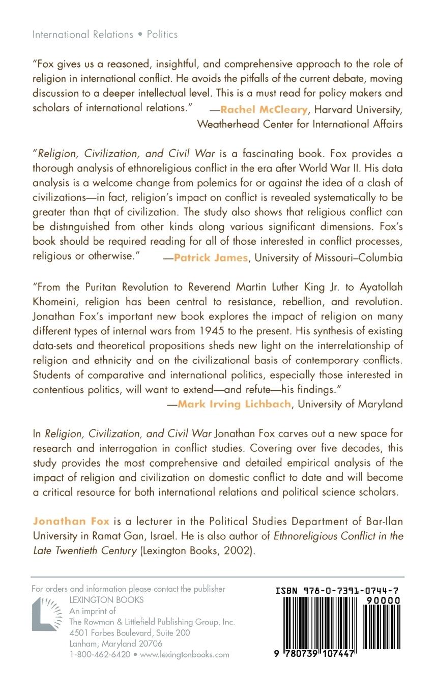 Rückseitencover Religion, Civilization, and Civil War