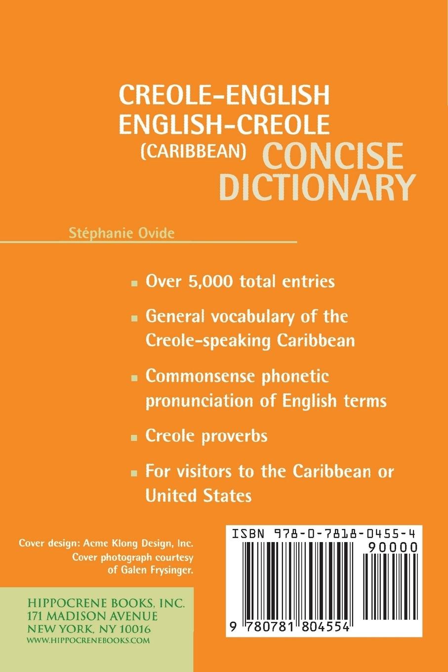 Rückseitencover Creole-English/English-Creole (Caribbean) Concise Dictionary