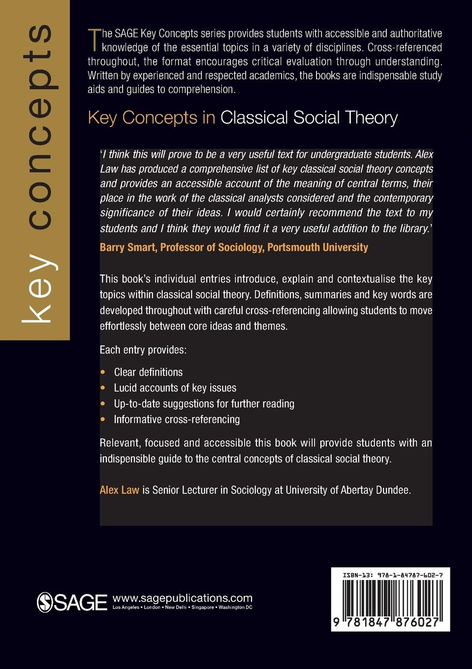 Rückseitencover Key Concepts in Classical Social Theory