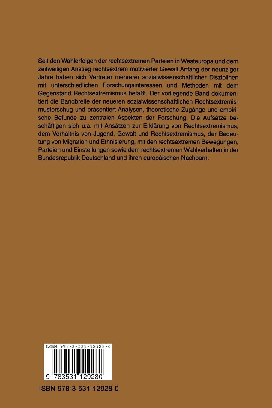 Rückseitencover Rechtsextremismus