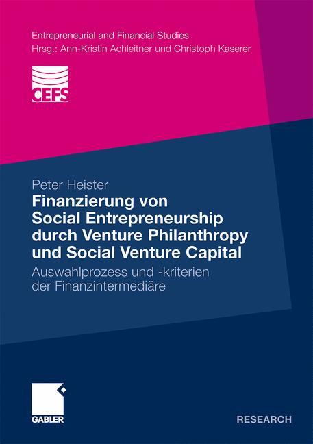 Vorderes Coverbild Finanzierung von Social Entrepreneurship durch Venture Philanthropy und Social Venture Capital