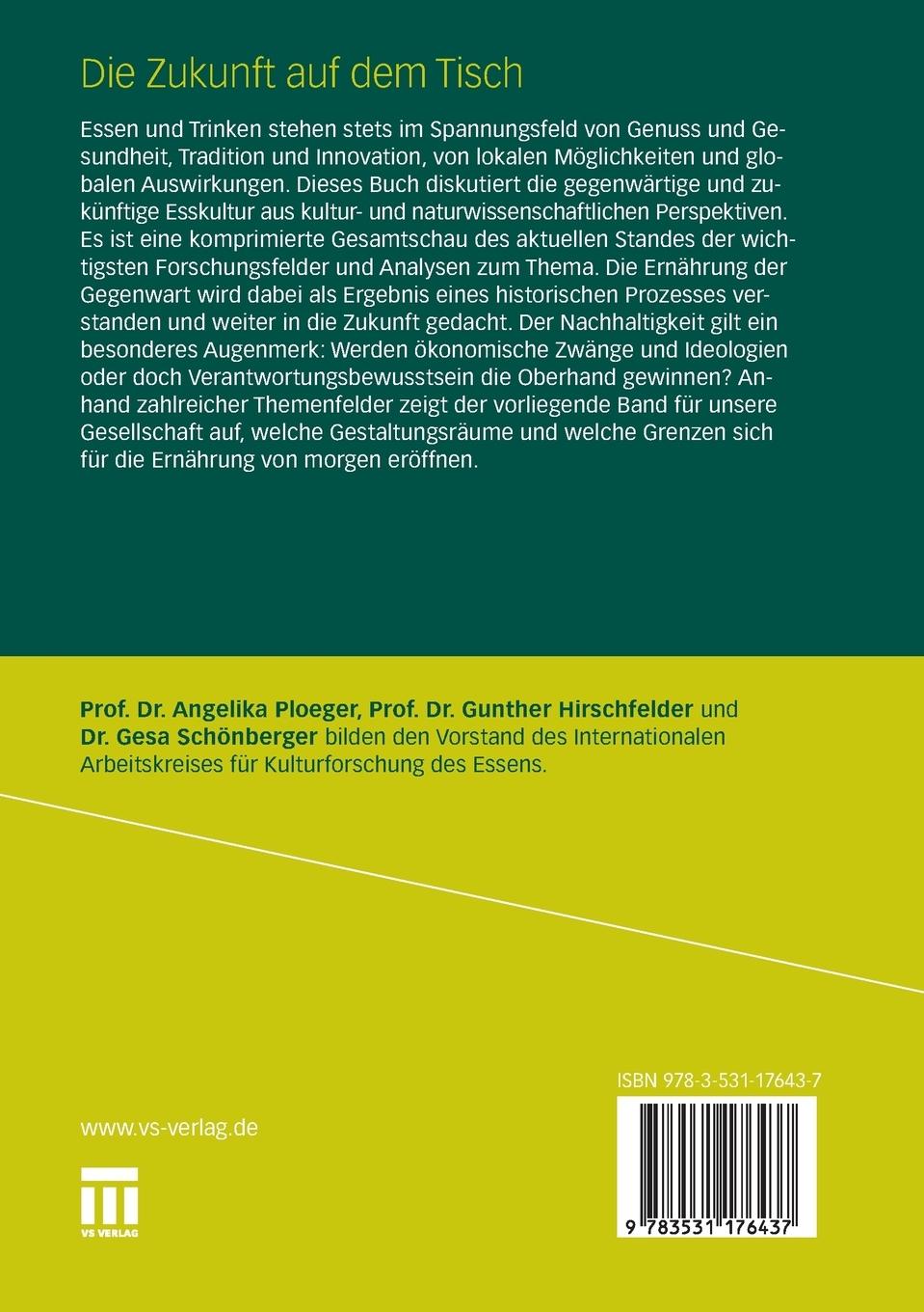 Rückseitencover Die Zukunft auf dem Tisch