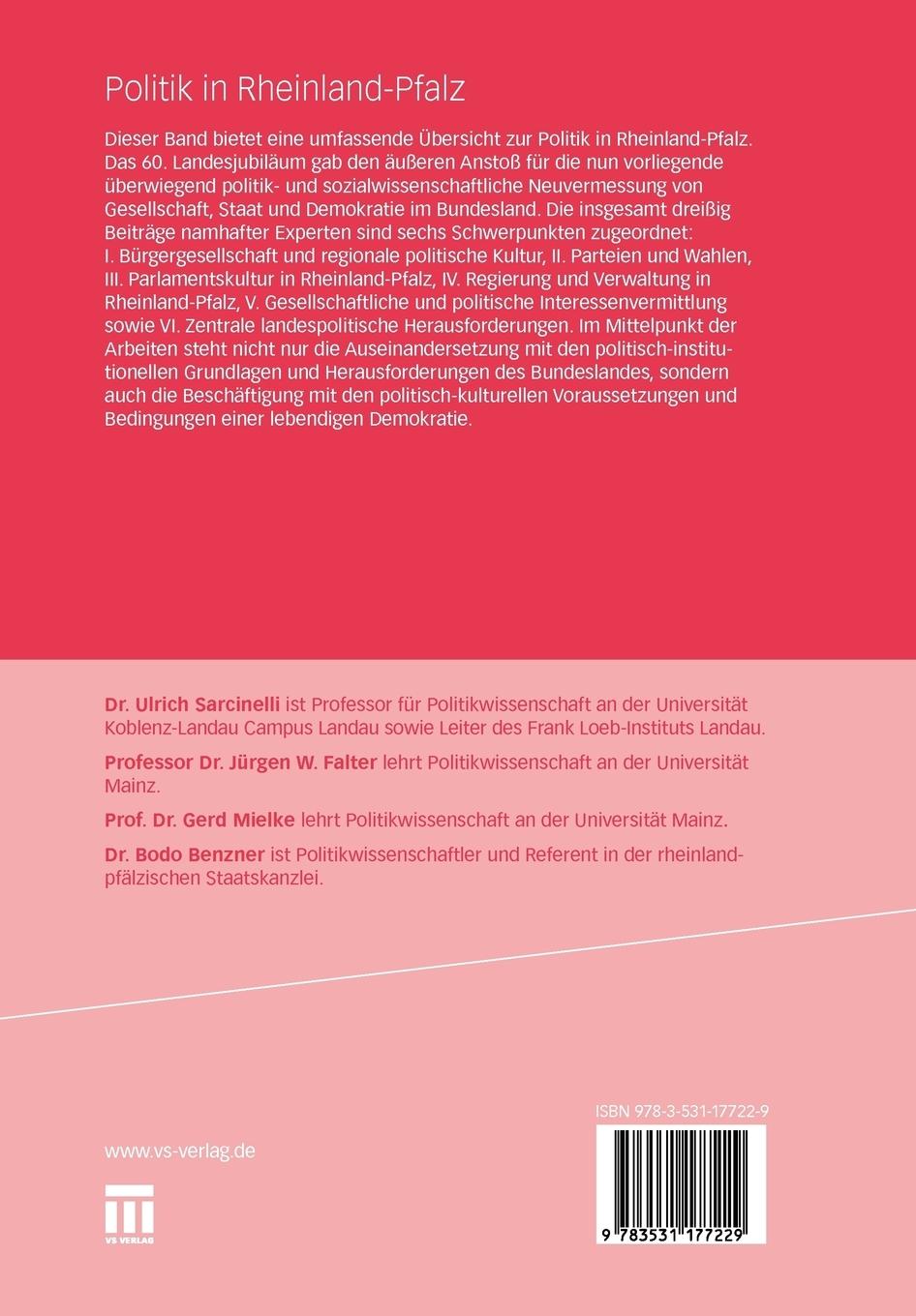 Rückseitencover Politik in Rheinland-Pfalz