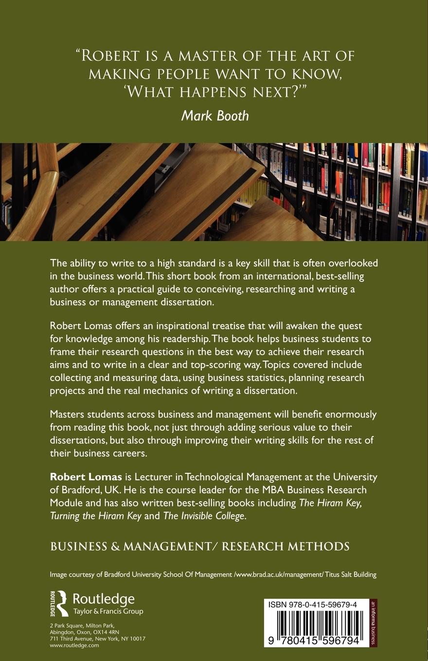 Rückseitencover Mastering Your Business Dissertation