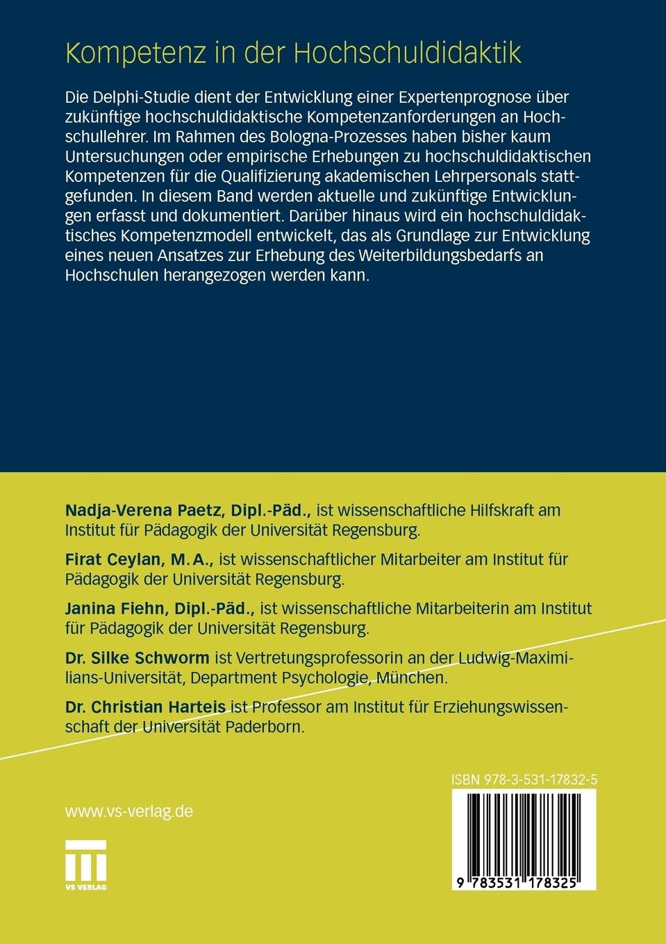 Rückseitencover Kompetenz in der Hochschuldidaktik