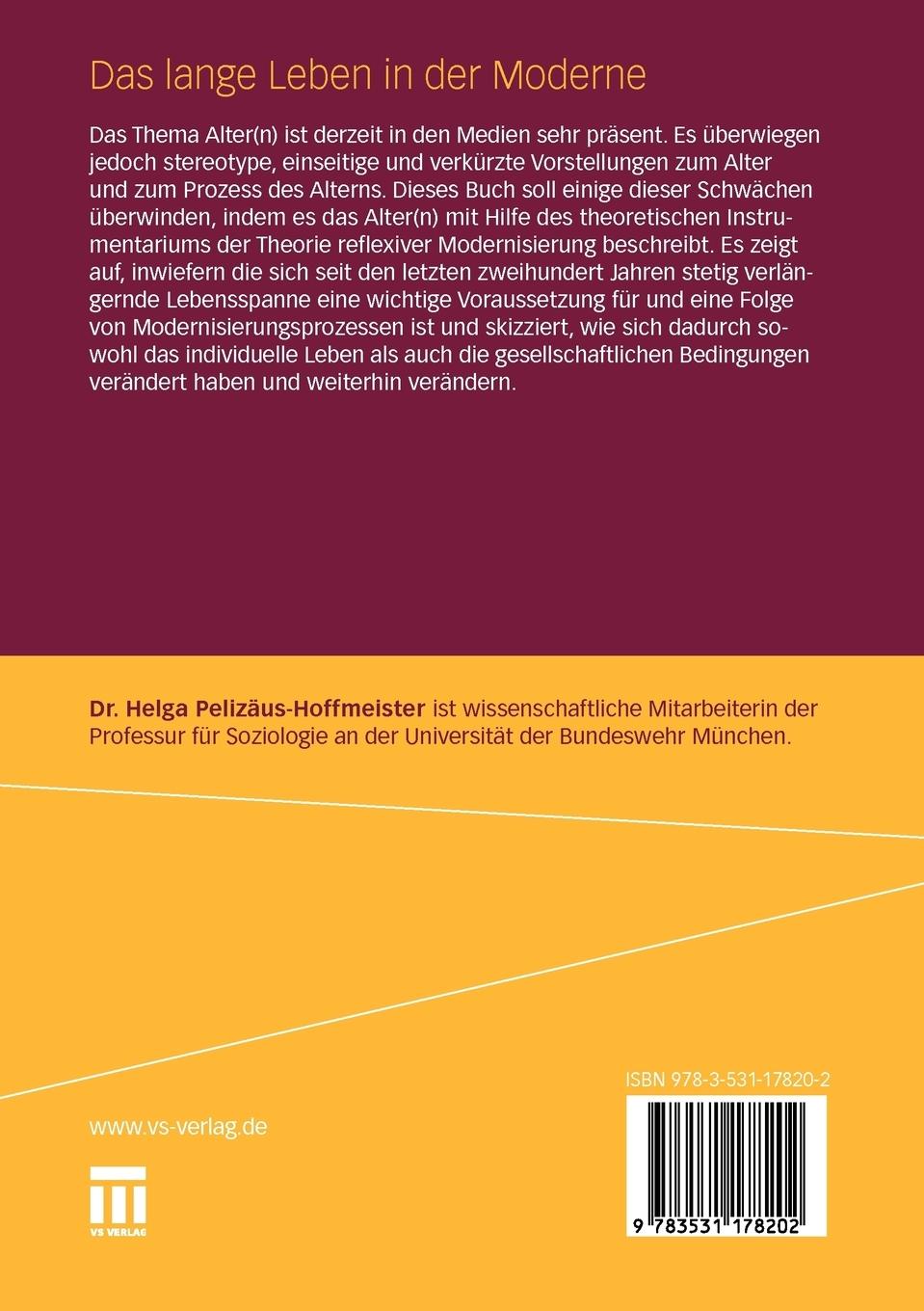 Rückseitencover Das lange Leben in der Moderne