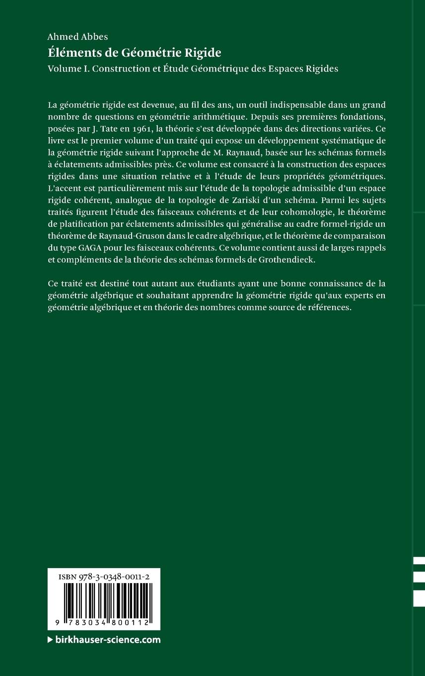 Rückseitencover Éléments de Géométrie Rigide