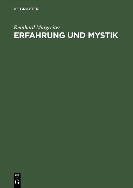 Vorderes Coverbild Erfahrung und Mystik