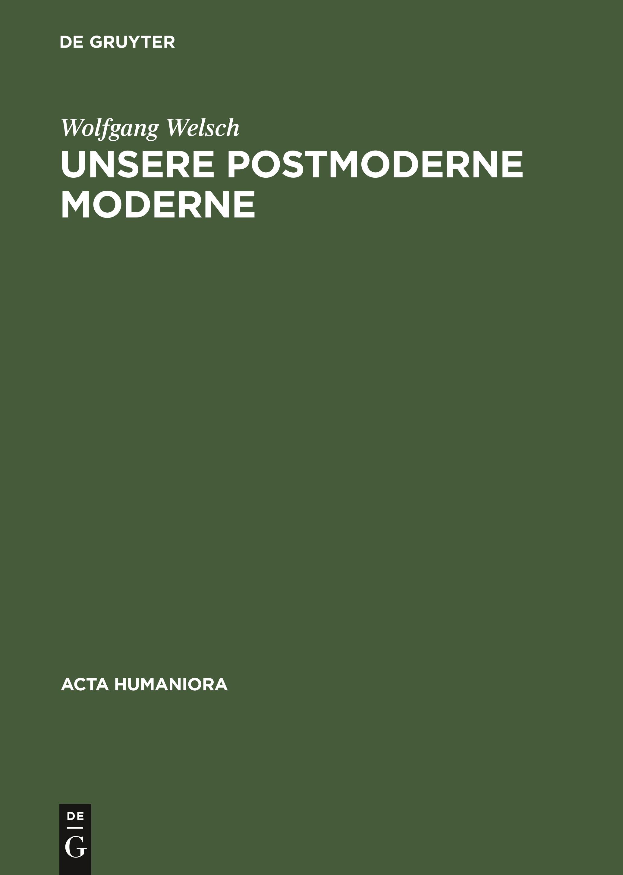 Vorderes Coverbild Unsere postmoderne Moderne