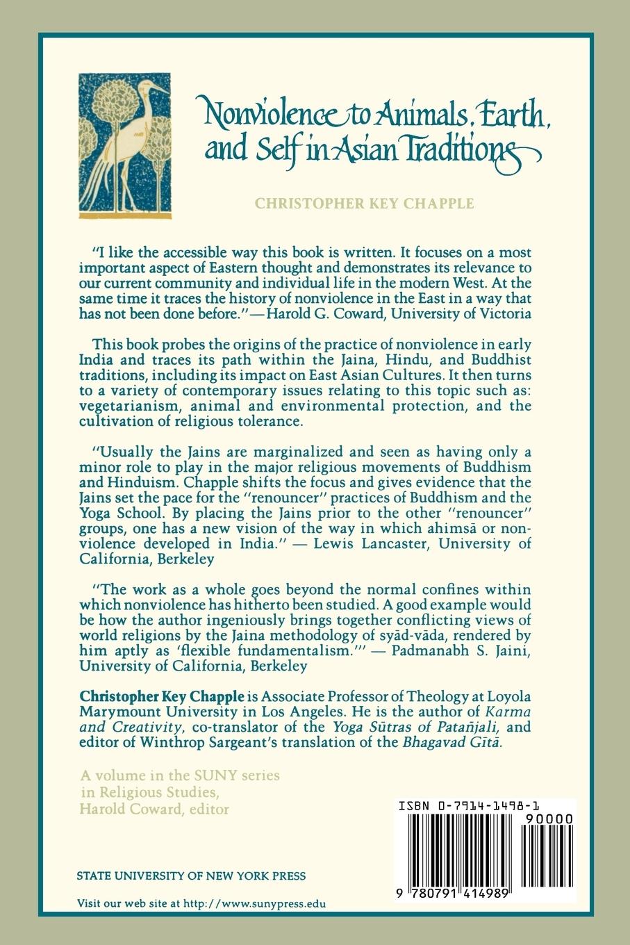 Rückseitencover Nonviolence to Animals, Earth, and Self in Asian Traditions