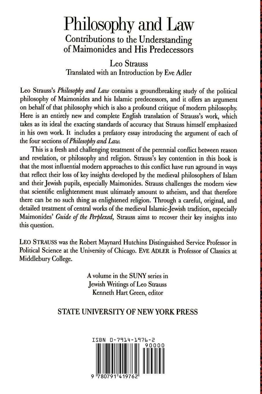 Rückseitencover Philosophy and Law