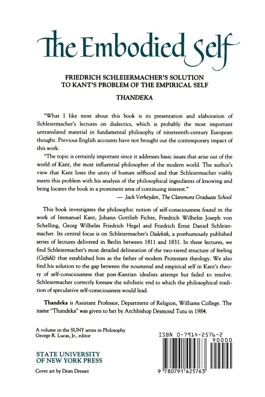 Rückseitencover The Embodied Self