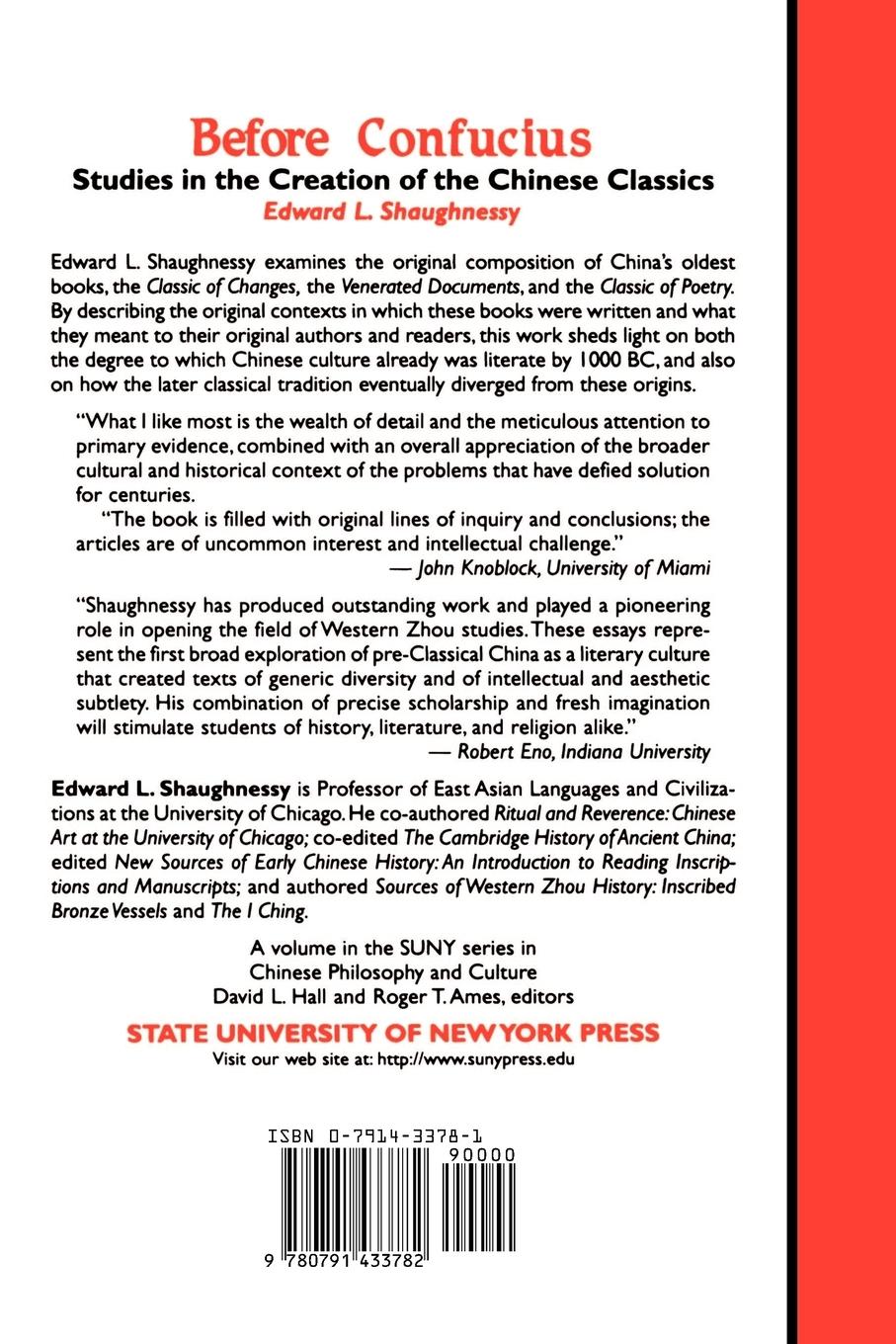 Rückseitencover Before Confucius