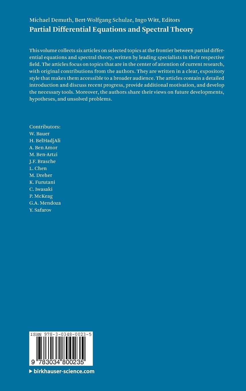 Rückseitencover Partial Differential Equations and Spectral Theory