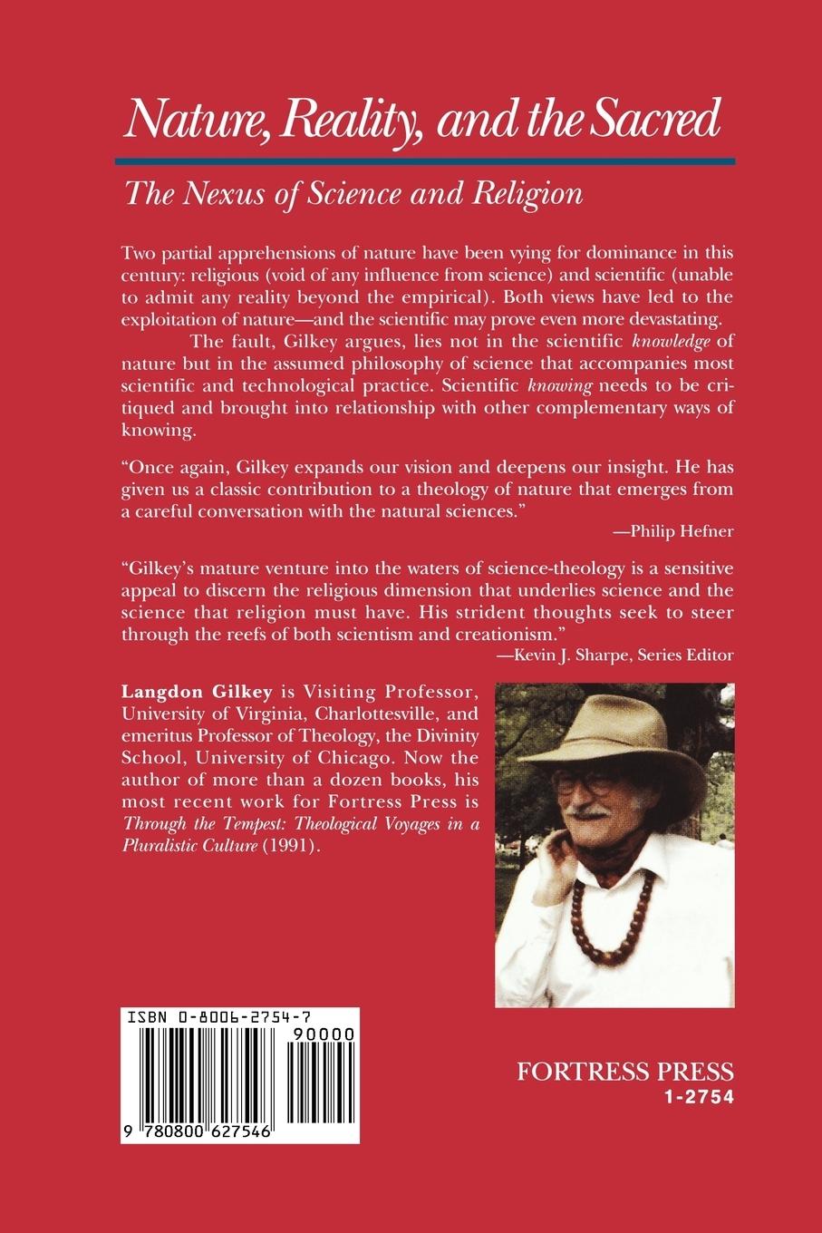 Rückseitencover Nature, Reality, and the Sacred