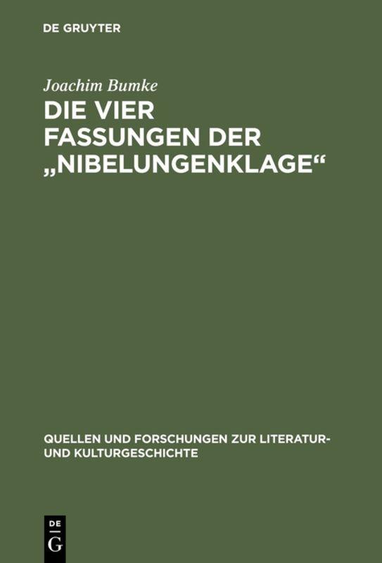Vorderes Coverbild Die vier Fassungen der "Nibelungenklage"