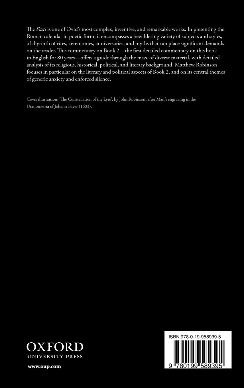 Rückseitencover A Commentary on Ovid's Fasti, Book 2