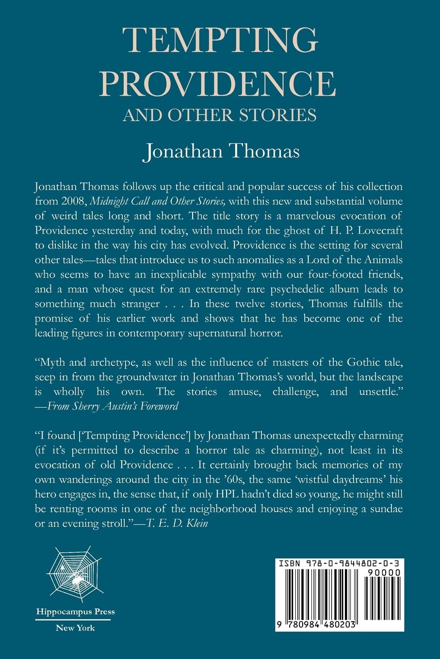 Rückseitencover Tempting Providence and Other Stories