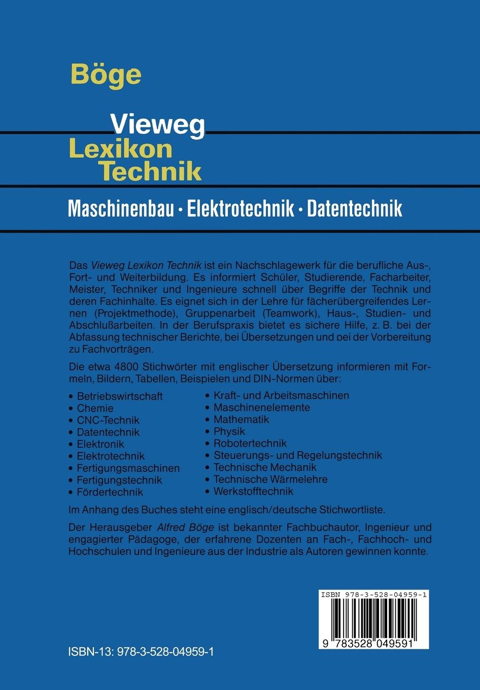 Rückseitencover Vieweg Lexikon Technik