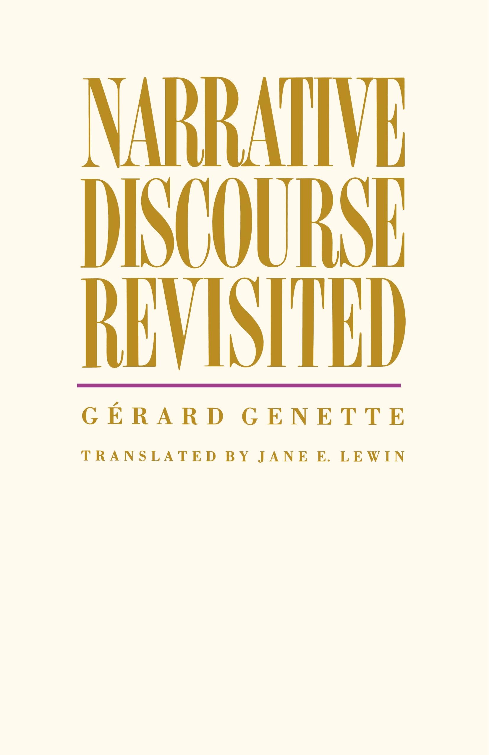 Vorderes Coverbild Narrative Discourse Revisited