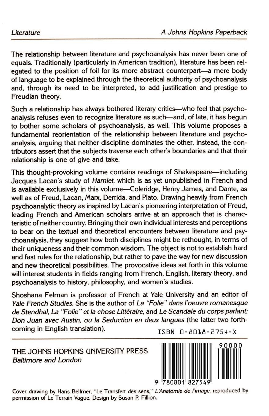 Rückseitencover Literature and Psychoanalysis