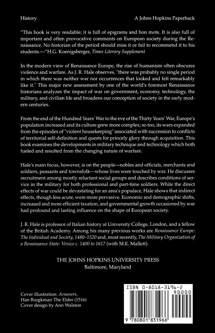 Rückseitencover War and Society in Renaissance Europe, 1450-1620
