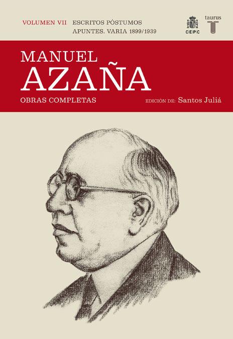 Vorderes Coverbild O.C. MANUEL AZAÑA TOMO 7 1899 / 1939