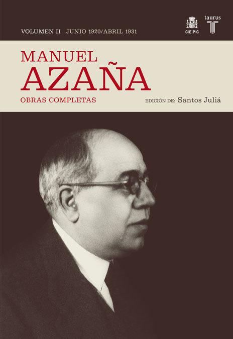 Vorderes Coverbild O.C. MANUEL AZAÑA TOMO 2 JUNIO 1920 / ABRIL 1931