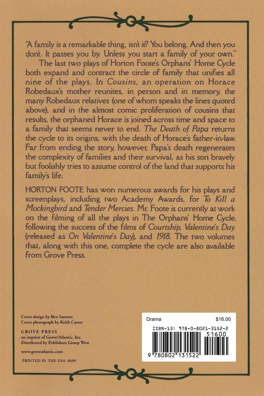 Rückseitencover Cousins and the Death of Papa