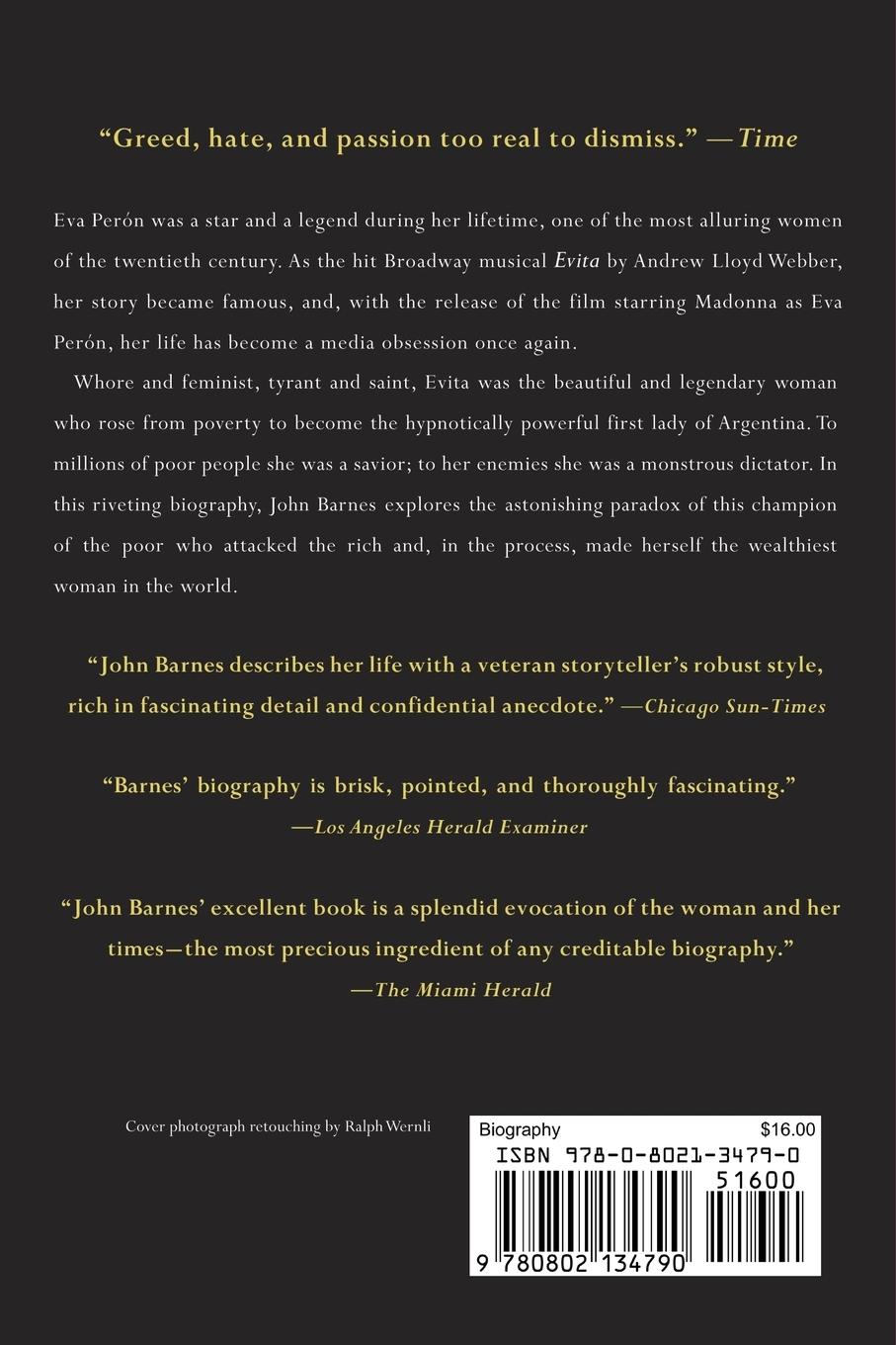 Rückseitencover Evita, First Lady