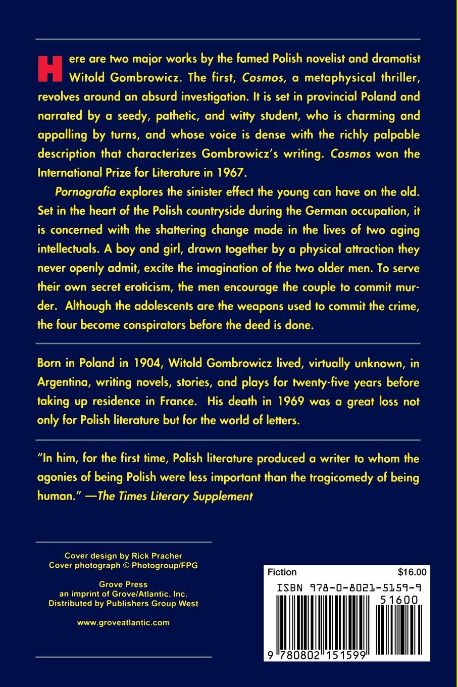 Rückseitencover Cosmos and Pornografia