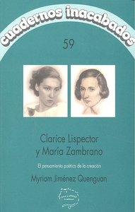 Vorderes Coverbild Clarice Lispector y María Zambrano : el pensamiento poético de la creación