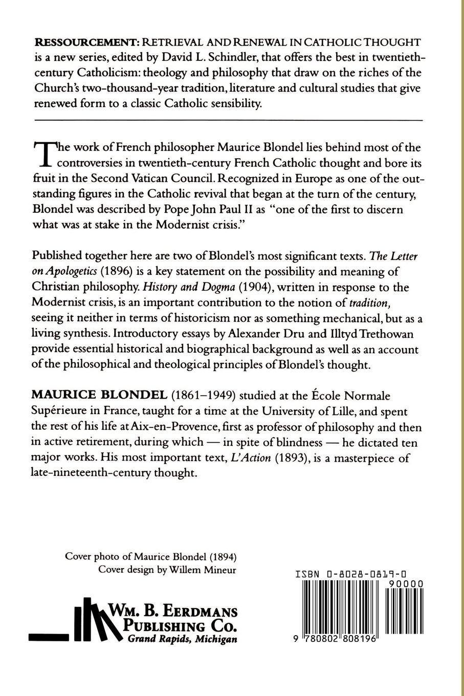Rückseitencover The Letter on Apologetics & History and Dogma