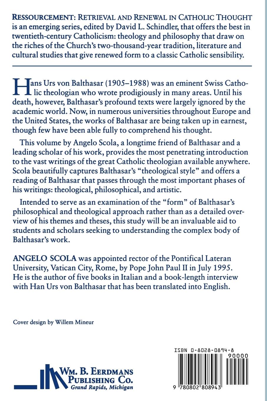 Rückseitencover Hans Urs Von Balthasar