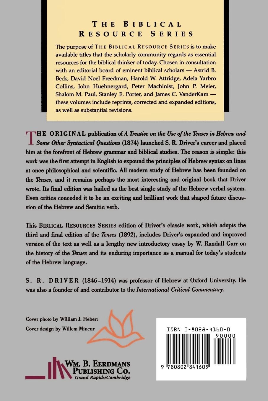 Rückseitencover A Treatise on the Use of the Tenses in Hebrew and Some Other Syntactical Questions