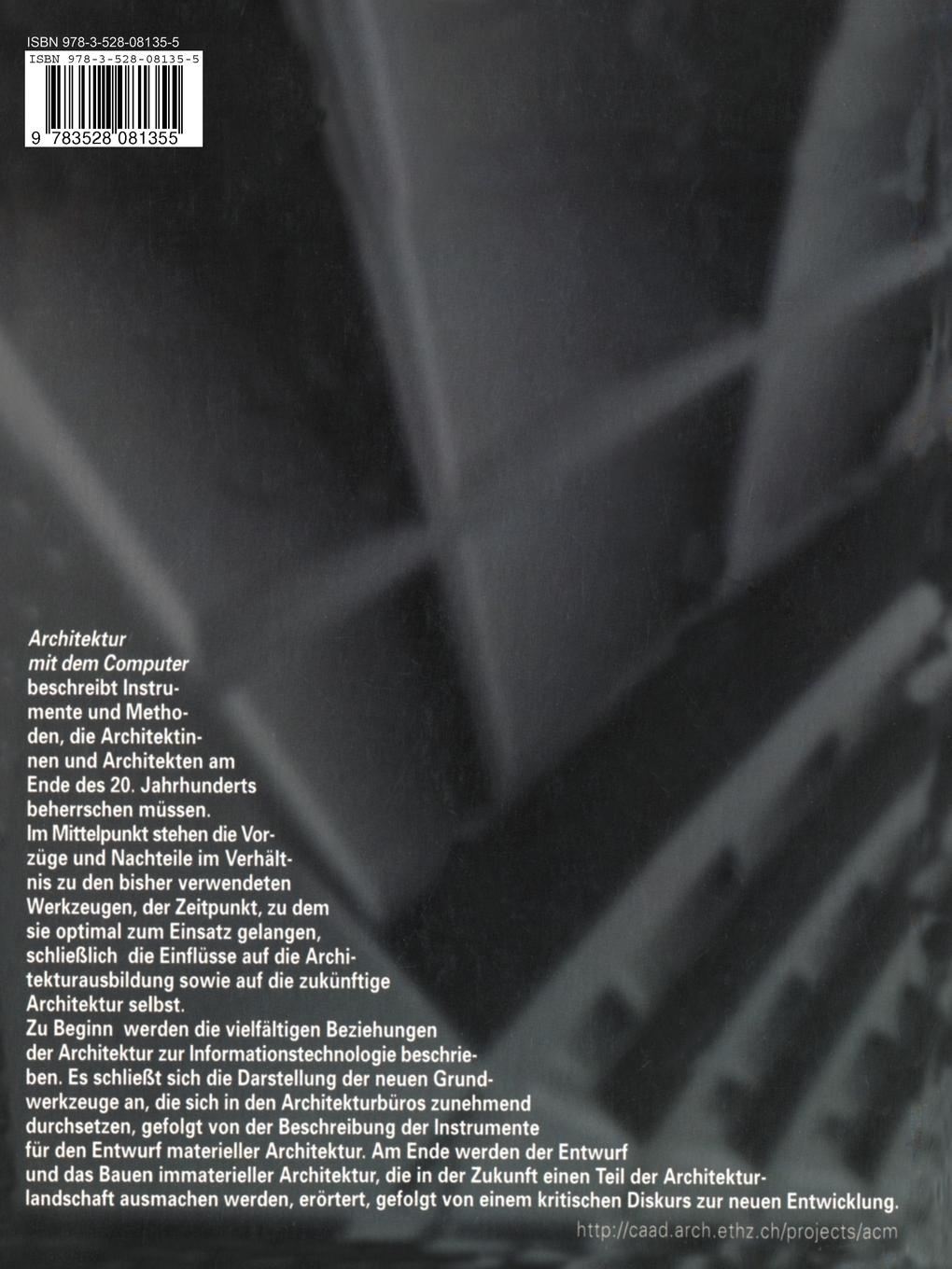 Rückseitencover Architektur mit dem Computer