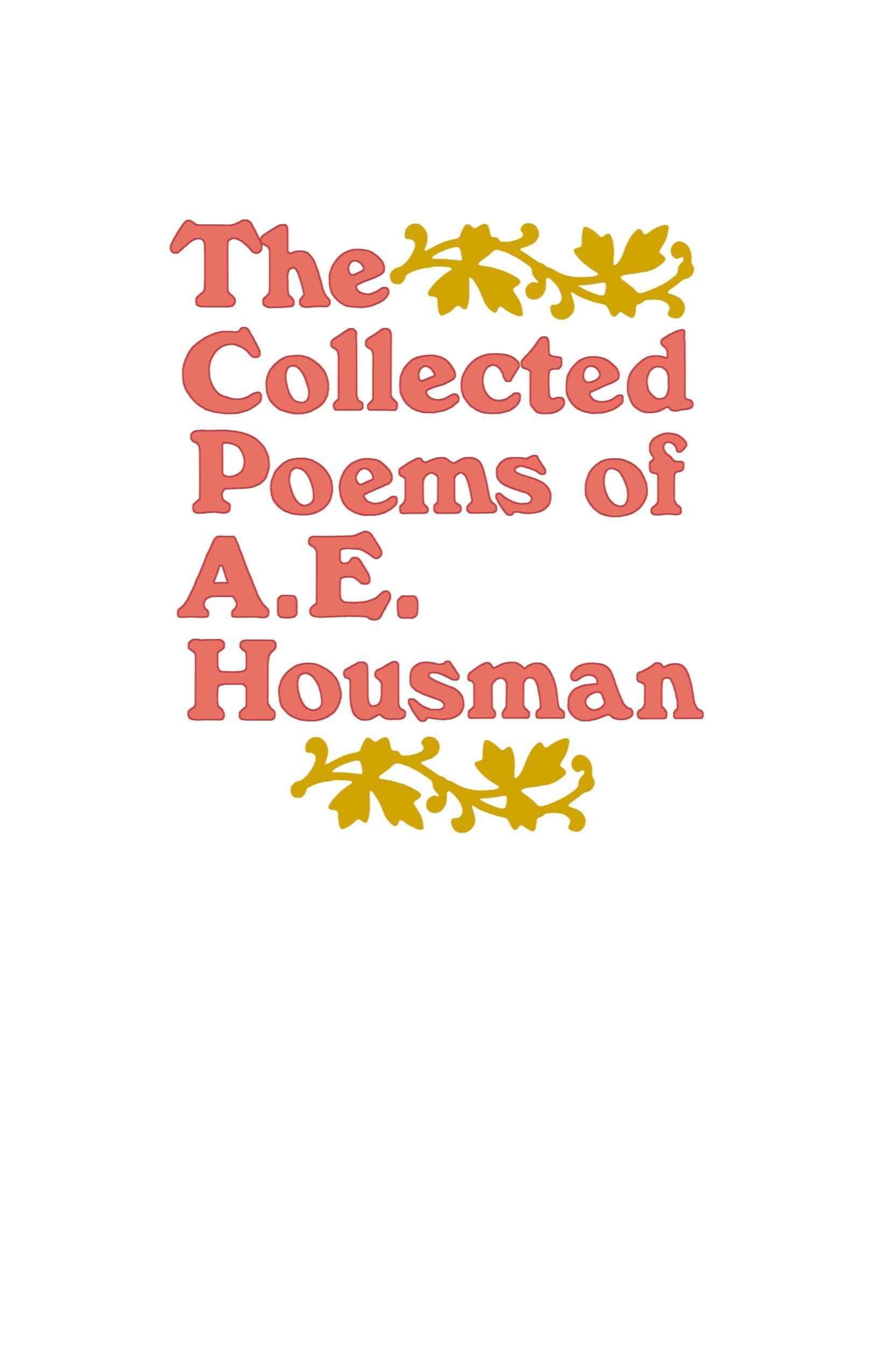 Vorderes Coverbild The Collected Poems of A. E. Housman