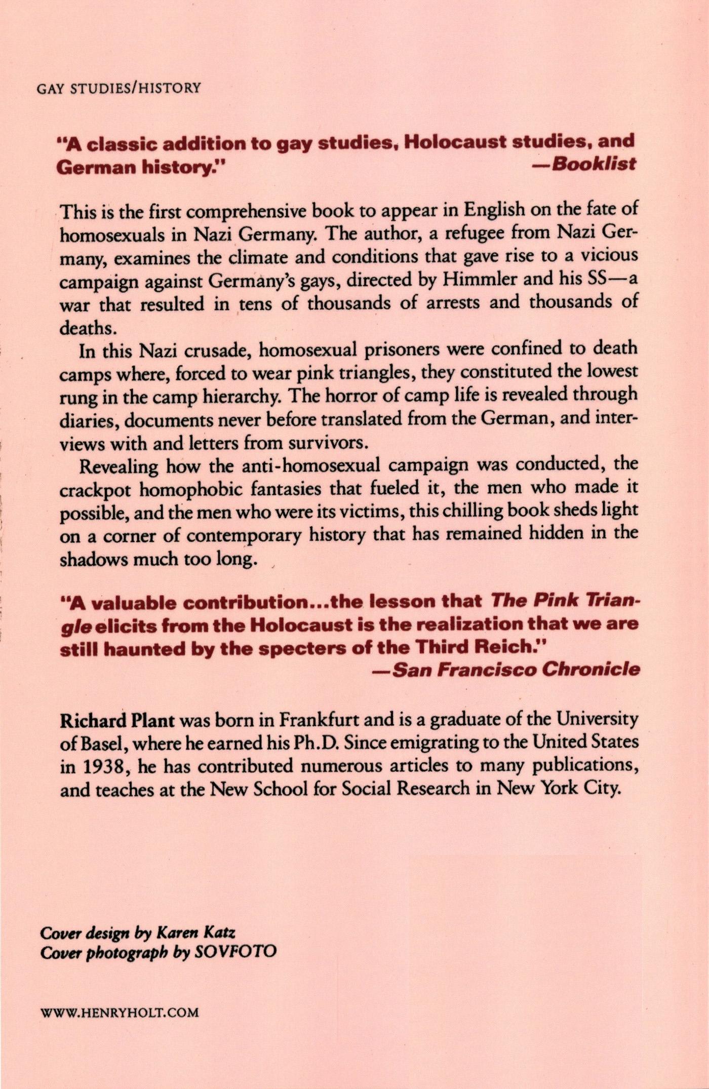 Rückseitencover The Pink Triangle