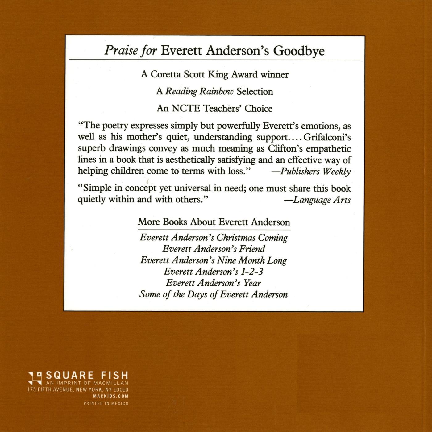 Rückseitencover Everett Anderson's Goodbye