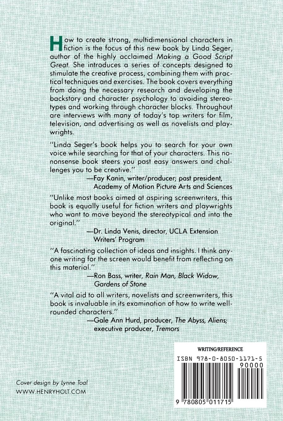 Rückseitencover Creating Unforgettable Characters