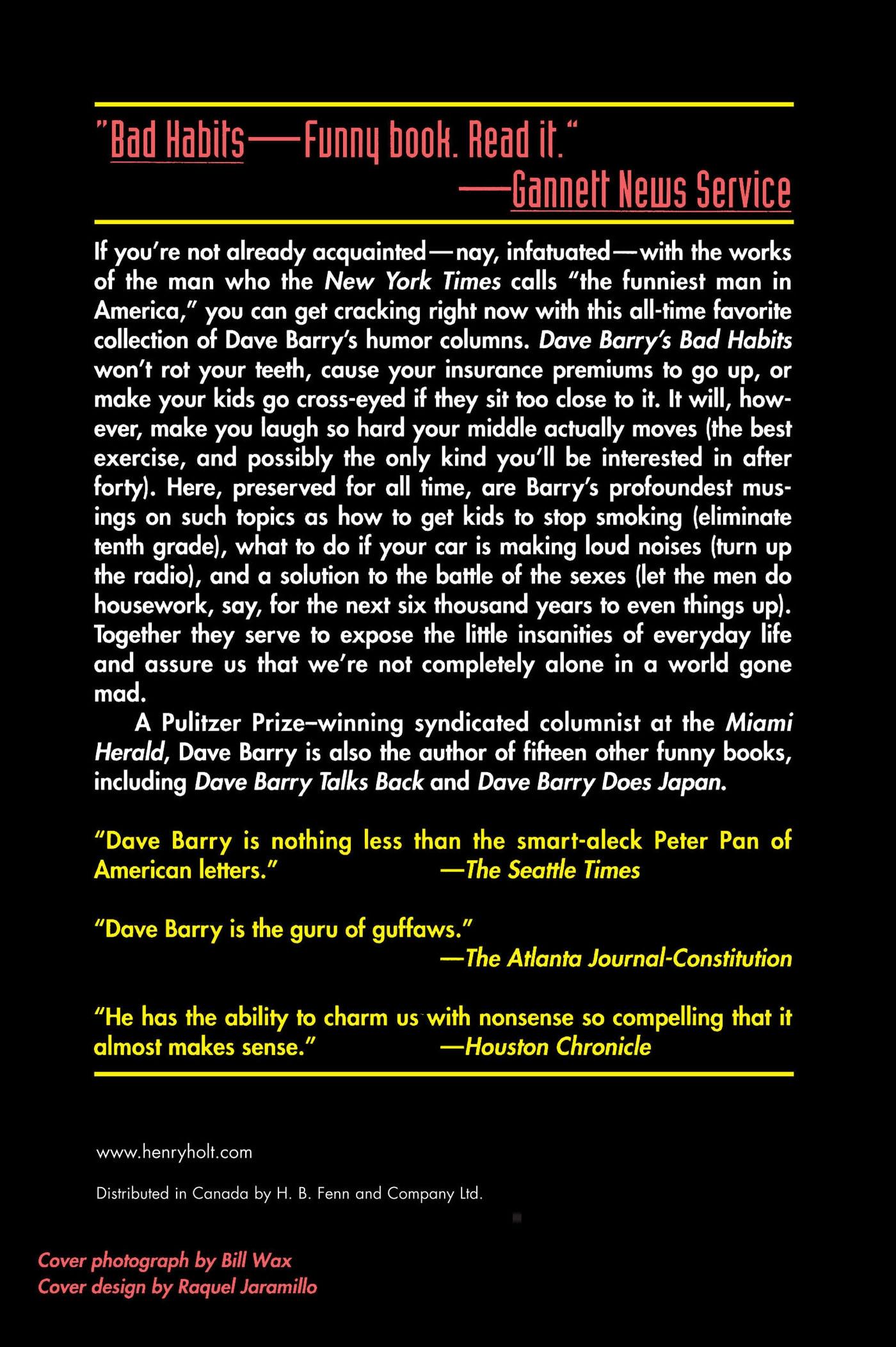 Rückseitencover Dave Barry's Bad Habits